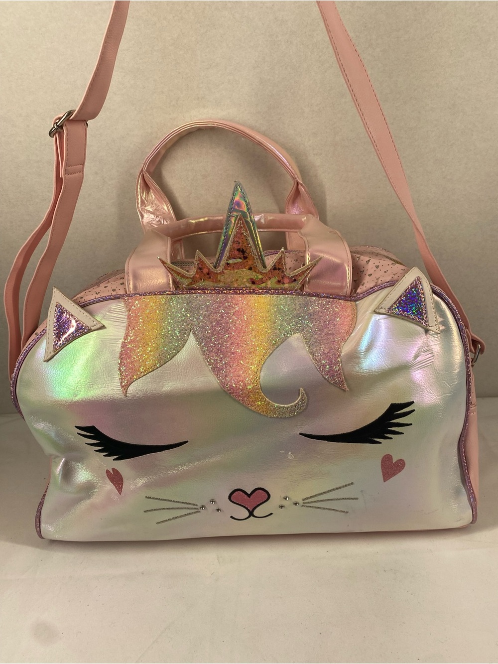 OMG Accessories Pink Unicorn Cat Girls Duffel Bag Synthetic
